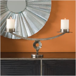 Artisan Designer Candle Holder - Nickel
